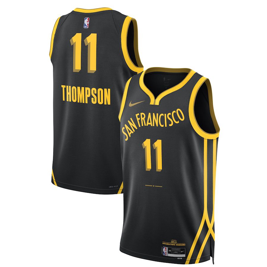 Men Golden State Warriors #11 Klay Thompson Nike Black City Edition 2023-24 Swingman NBA Jersey->golden state warriors->NBA Jersey
